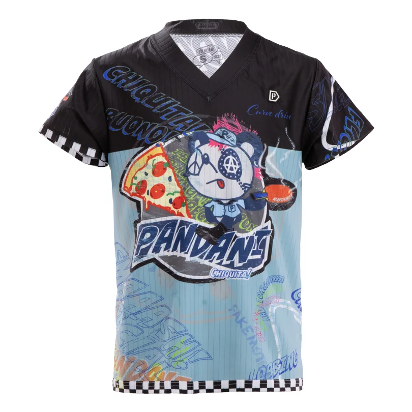 PIZZA VネックエアロＴシャツ【TYPE:FG】ブラック PZ1-FGT/BK