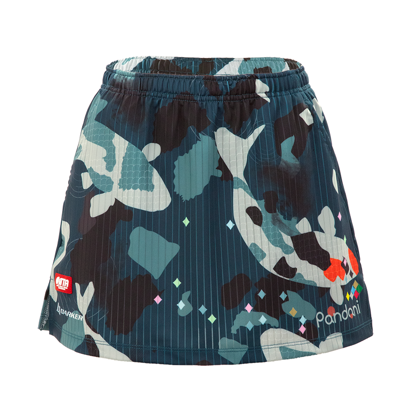 (image for) DARKER KOI AEROUNIFORM SKIRT WITH INNERPANTS/INDIGO GREEN KOI2-ISK/GR
