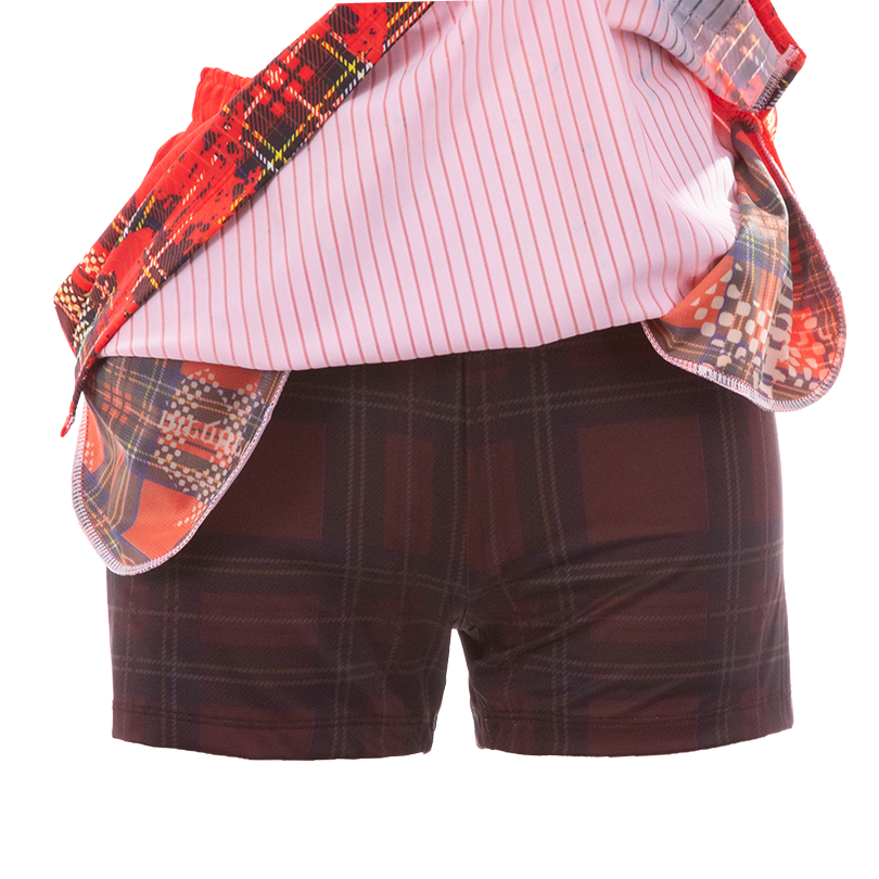 (image for) DARKER HIGHLAND AEROUNIFORM SKIRT WITH INNNER PANTS/ PURE RED HGL3-ISK/NR
