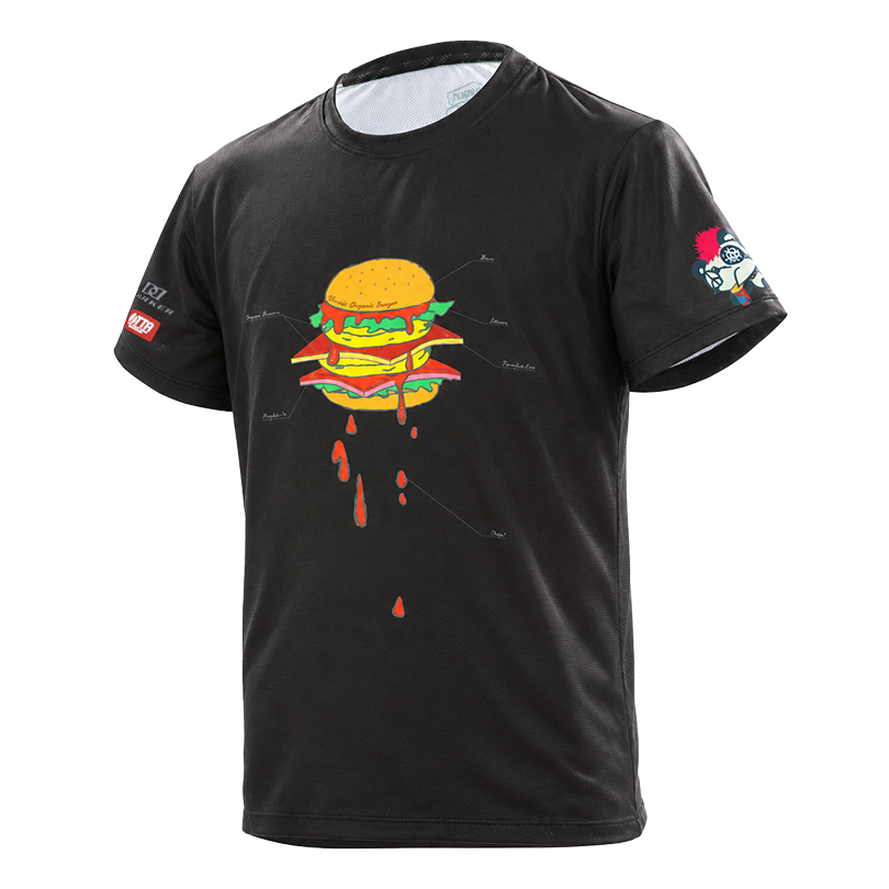 (image for) DARKER DOUBLE CHIQUITA BURGER SPORTS T-SHIRT [FX] /PURE BLACK (DC3-STF/BK)