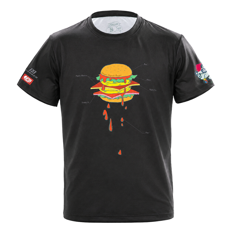 (image for) DARKER DOUBLE CHIQUITA BURGER SPORTS T-SHIRT [FX] /PURE BLACK (DC3-STF/BK)