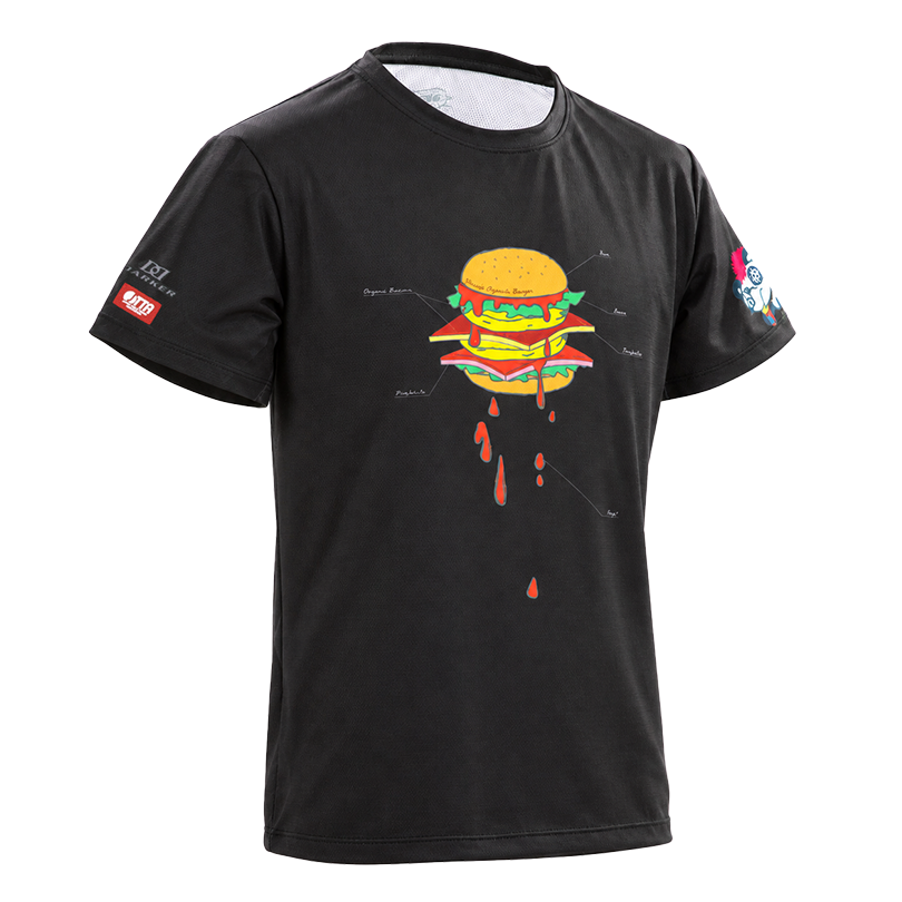 (image for) DARKER DOUBLE CHIQUITA BURGER SPORTS T-SHIRT [FX] /PURE BLACK (DC3-STF/BK)